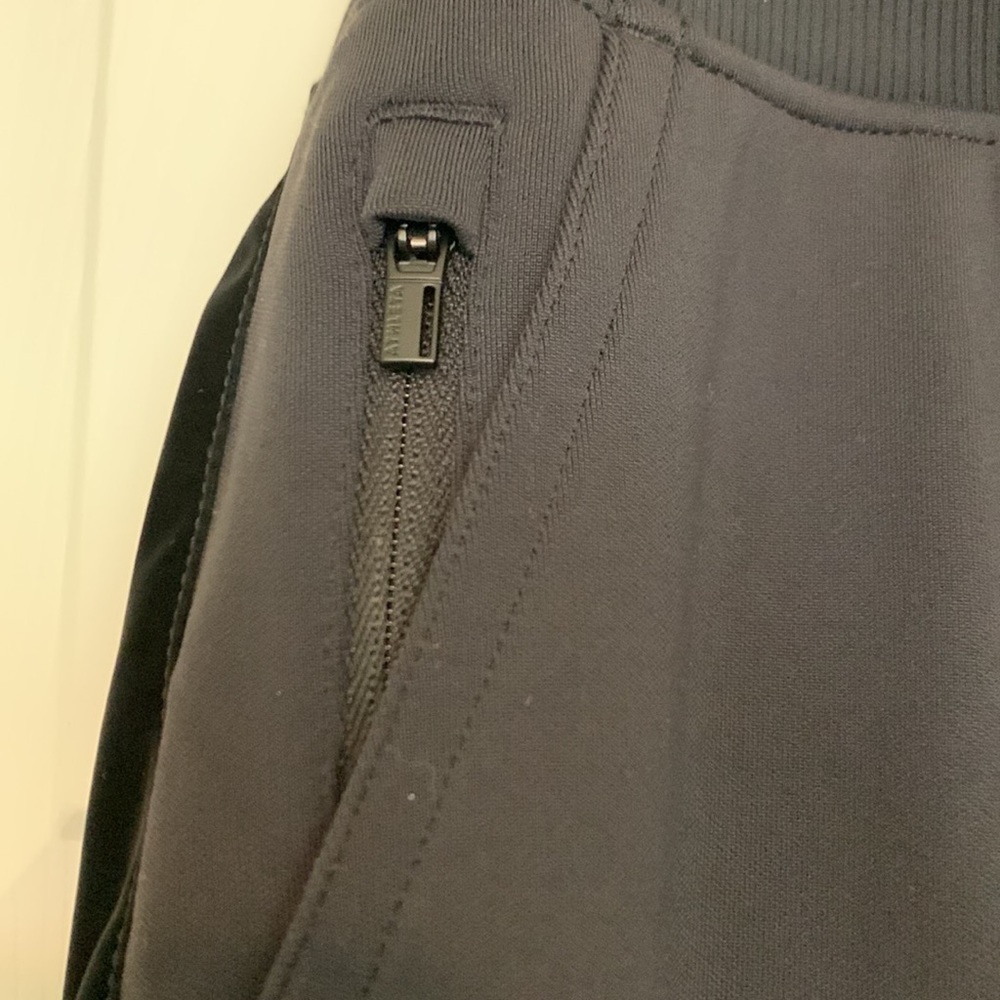 Athleta Venice Black Velvet Striped Pant sz M - Picture 7 of 16